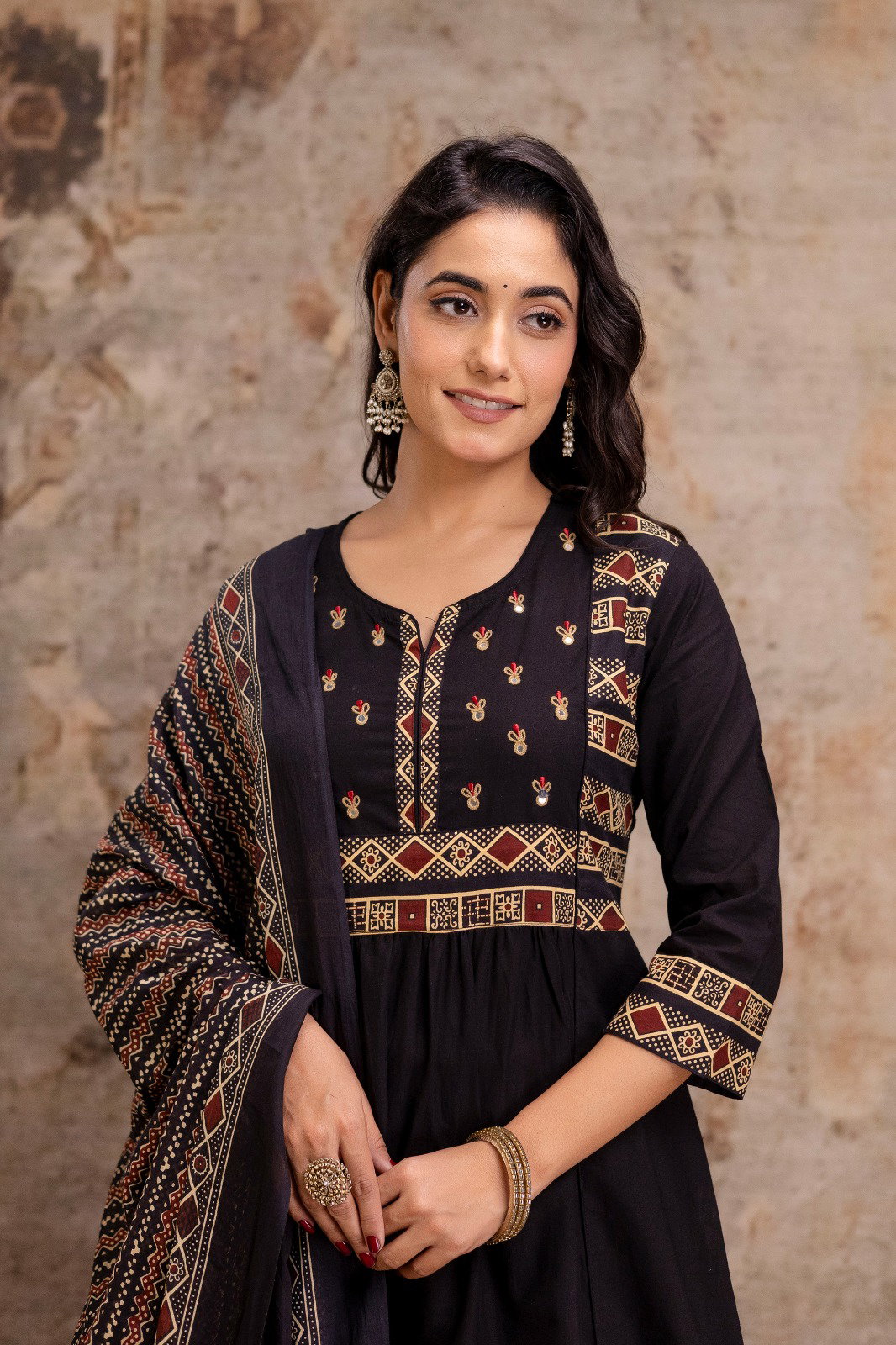 Naisha K 536 Cotton With Embroidery Kurti Pant And Dupatta Collection