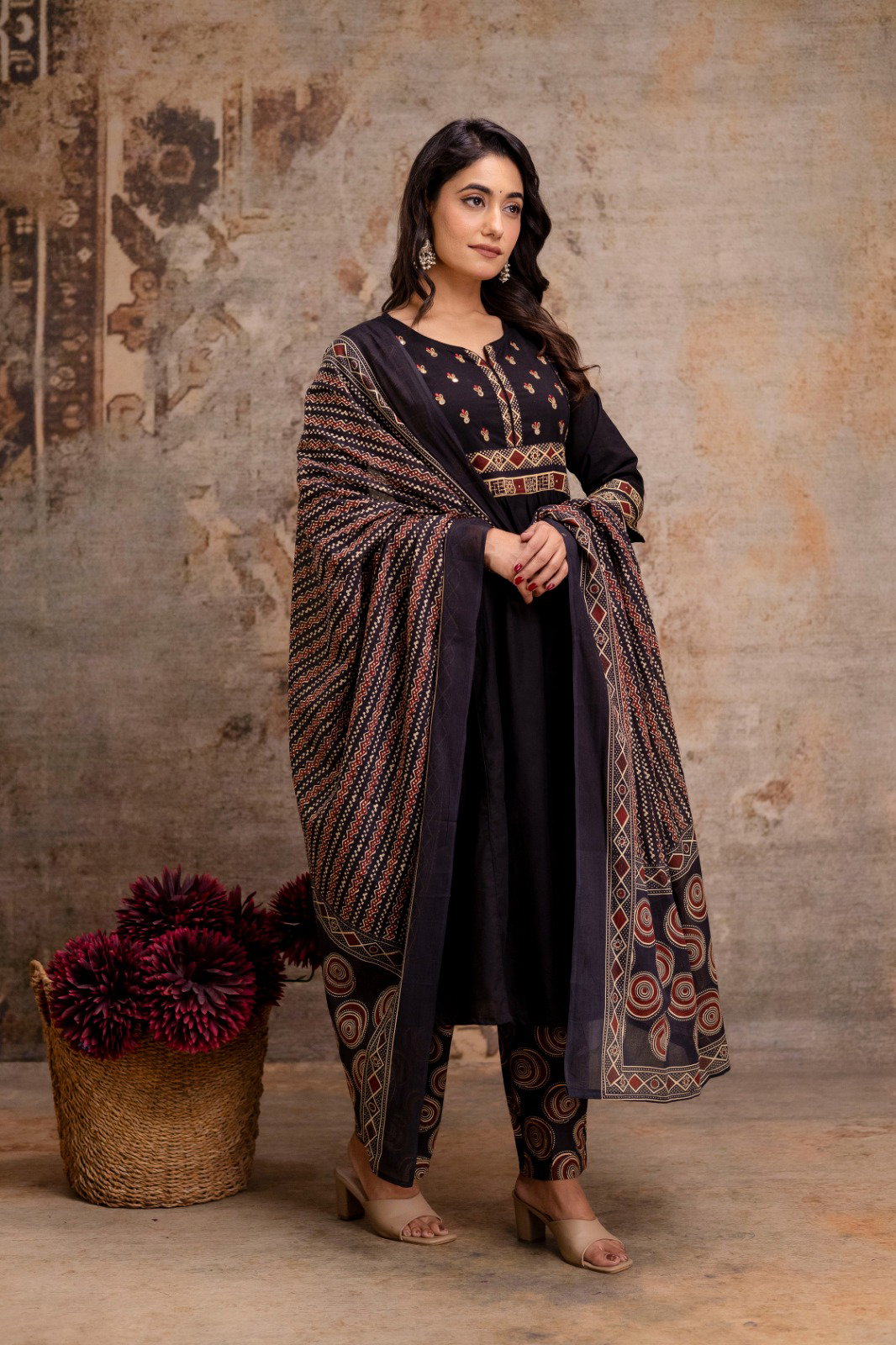 Naisha K 536 Cotton With Embroidery Kurti Pant And Dupatta Collection