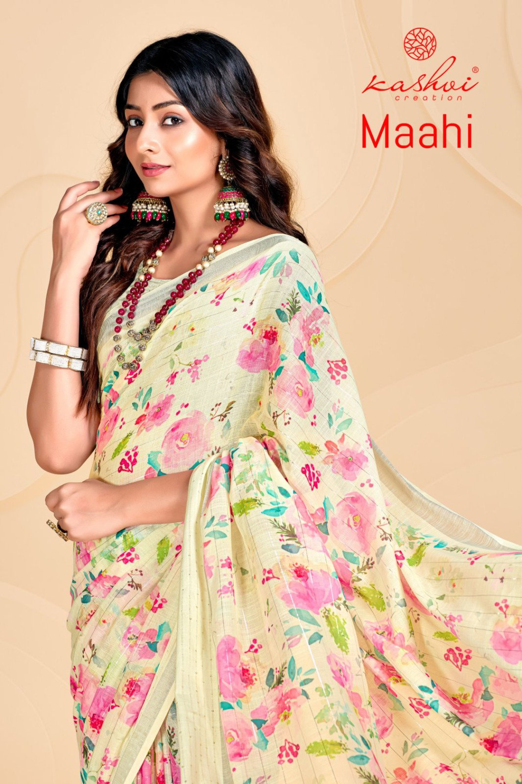 Kashvi Maahi Linen With Sequence Border Saree Collection