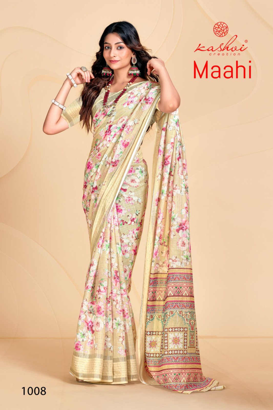 Kashvi Maahi Linen With Sequence Border Saree Collection
