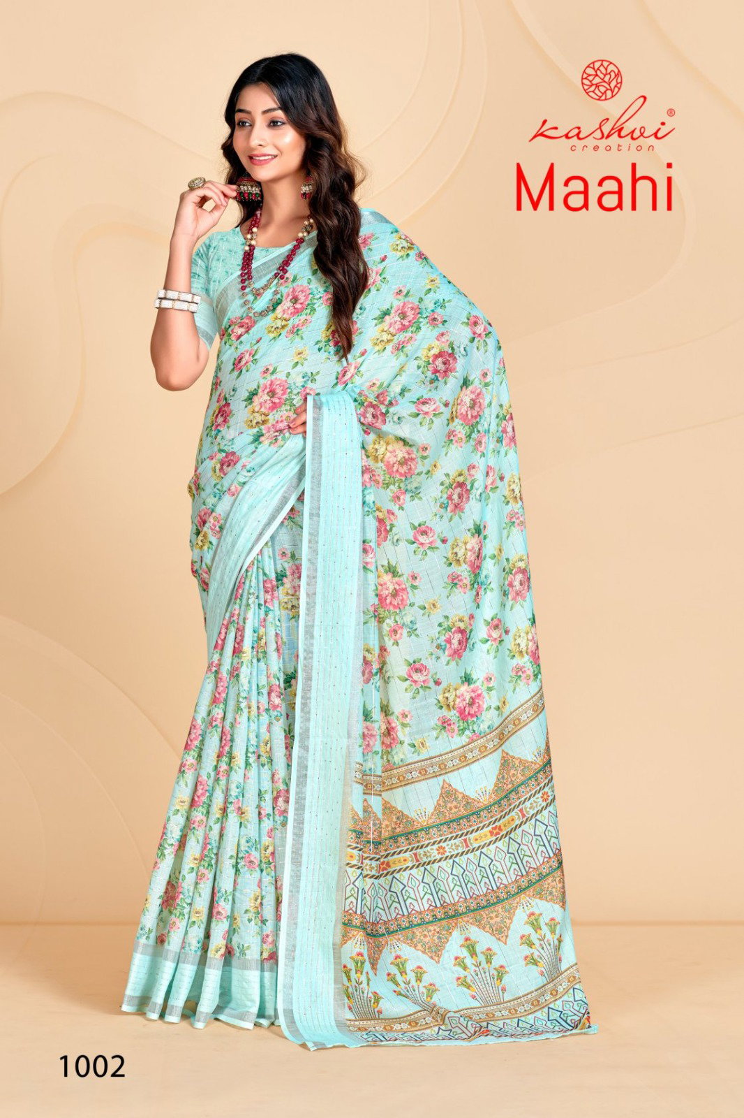 Kashvi Maahi Linen With Sequence Border Saree Collection