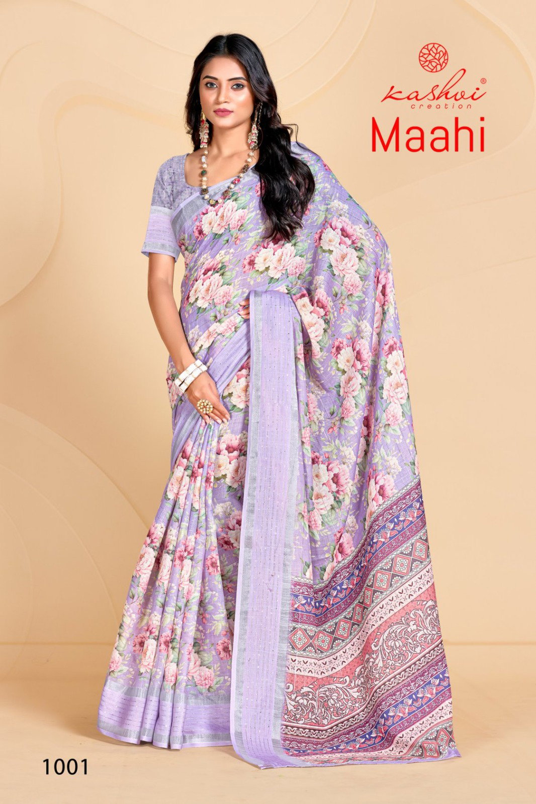 Kashvi Maahi Linen With Sequence Border Saree Collection