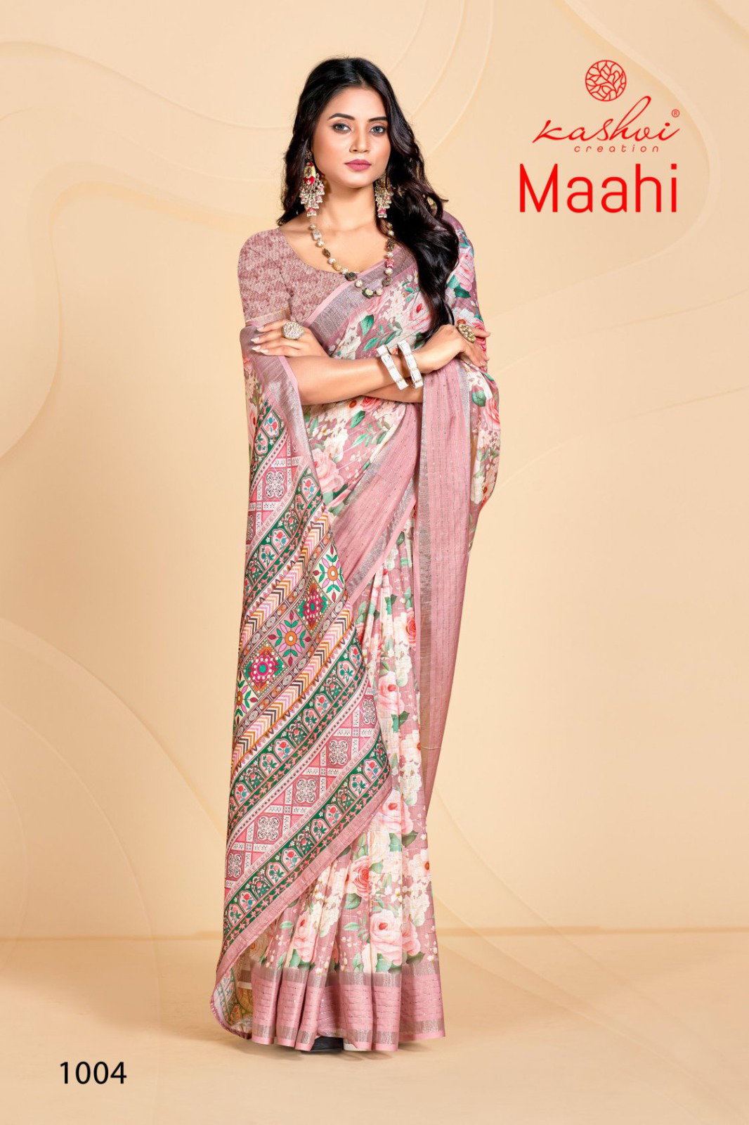 Kashvi Maahi Linen With Sequence Border Saree Collection