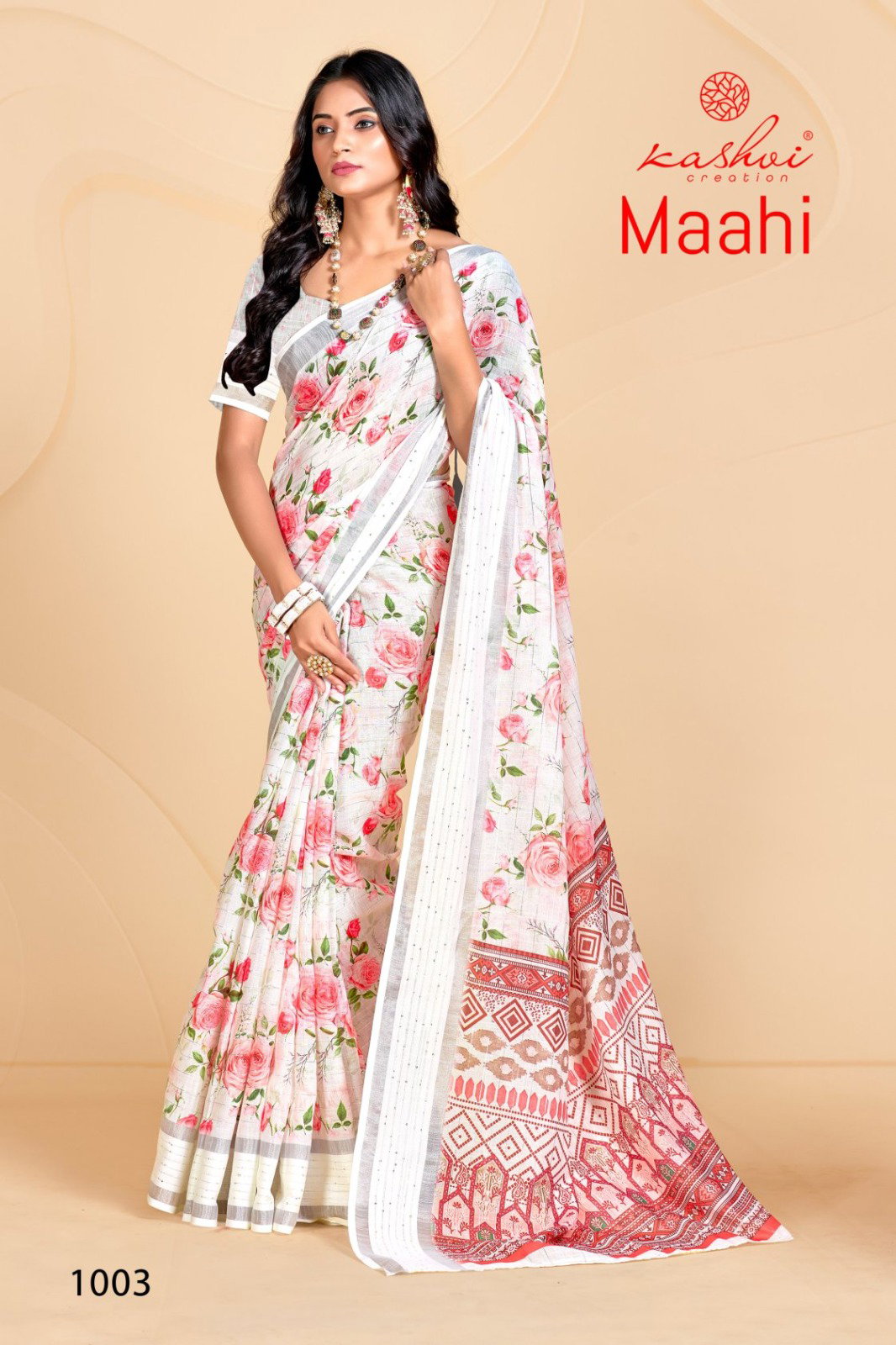 Kashvi Maahi Linen With Sequence Border Saree Collection