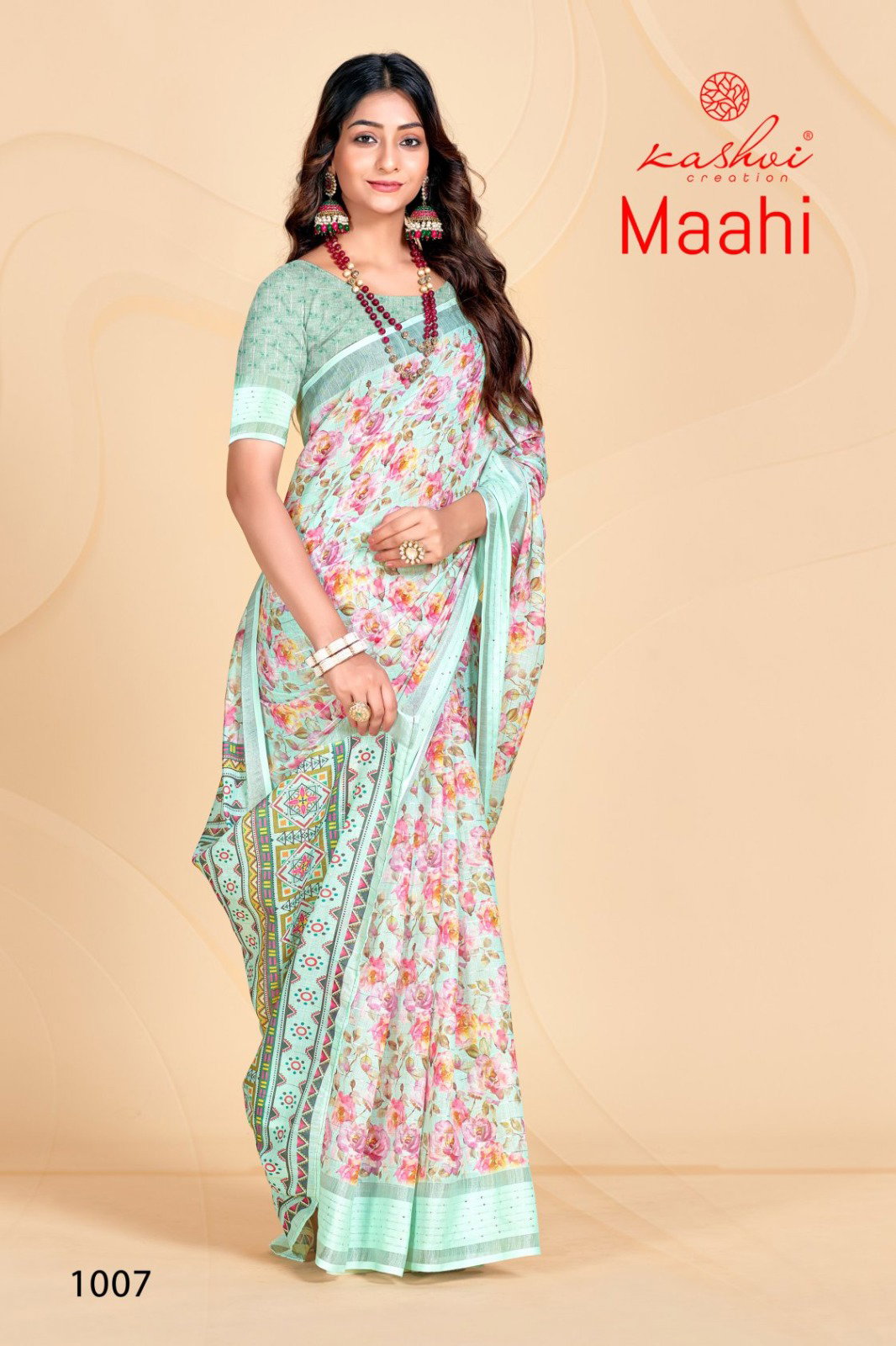 Kashvi Maahi Linen With Sequence Border Saree Collection