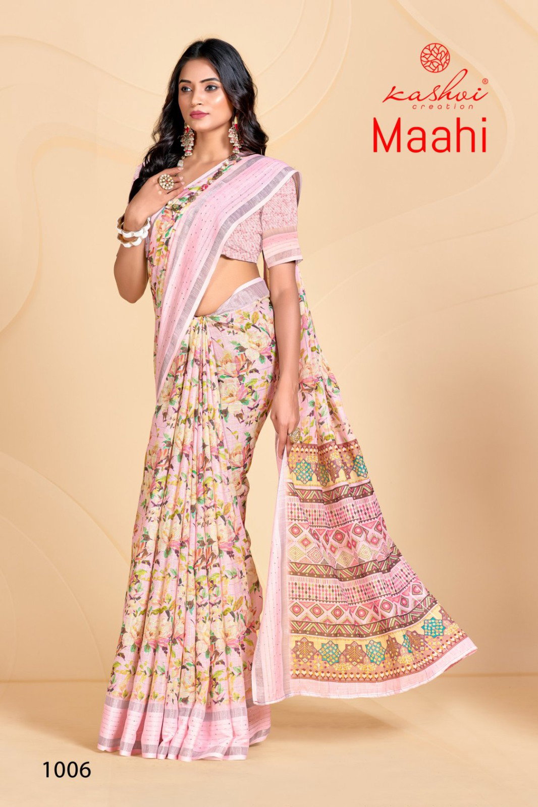 Kashvi Maahi Linen With Sequence Border Saree Collection