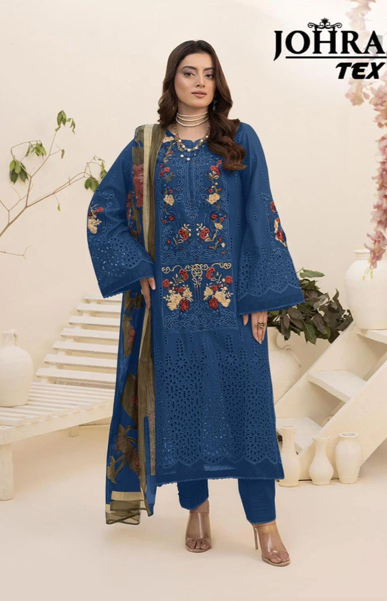 Johra Tex 179 G Cambric Cotton Embroidery Work Pakistani Salwar Kameez
