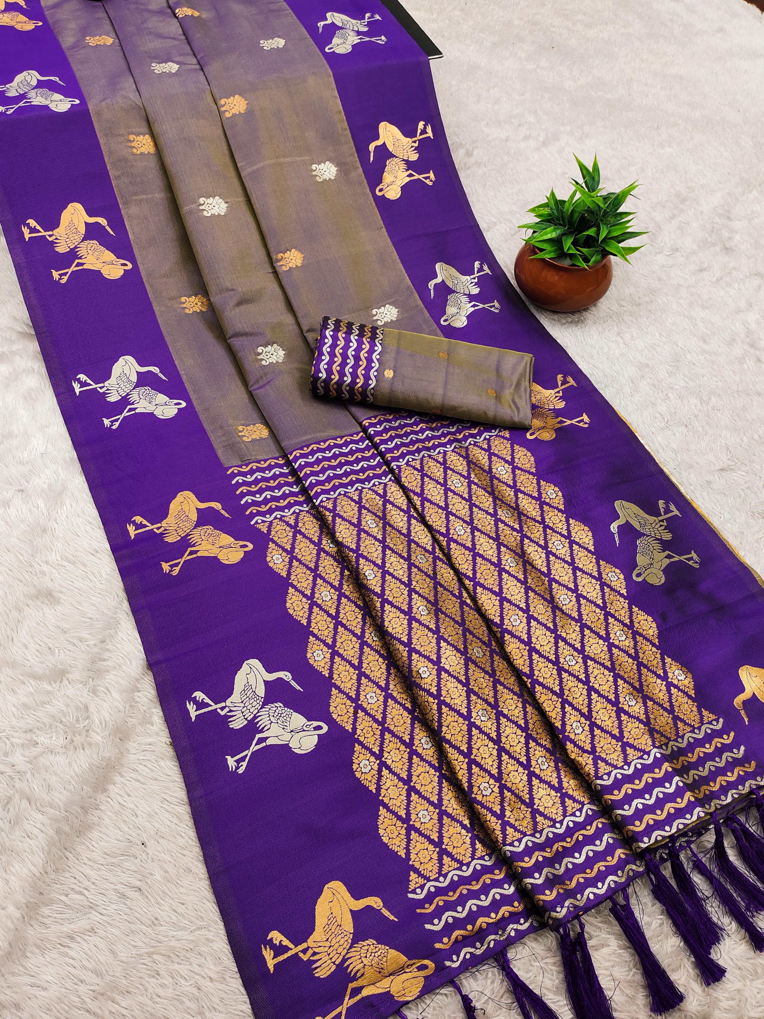 Lekha MN Shreeja Vol 3 Silk Gold & Banarasi Zari Saree