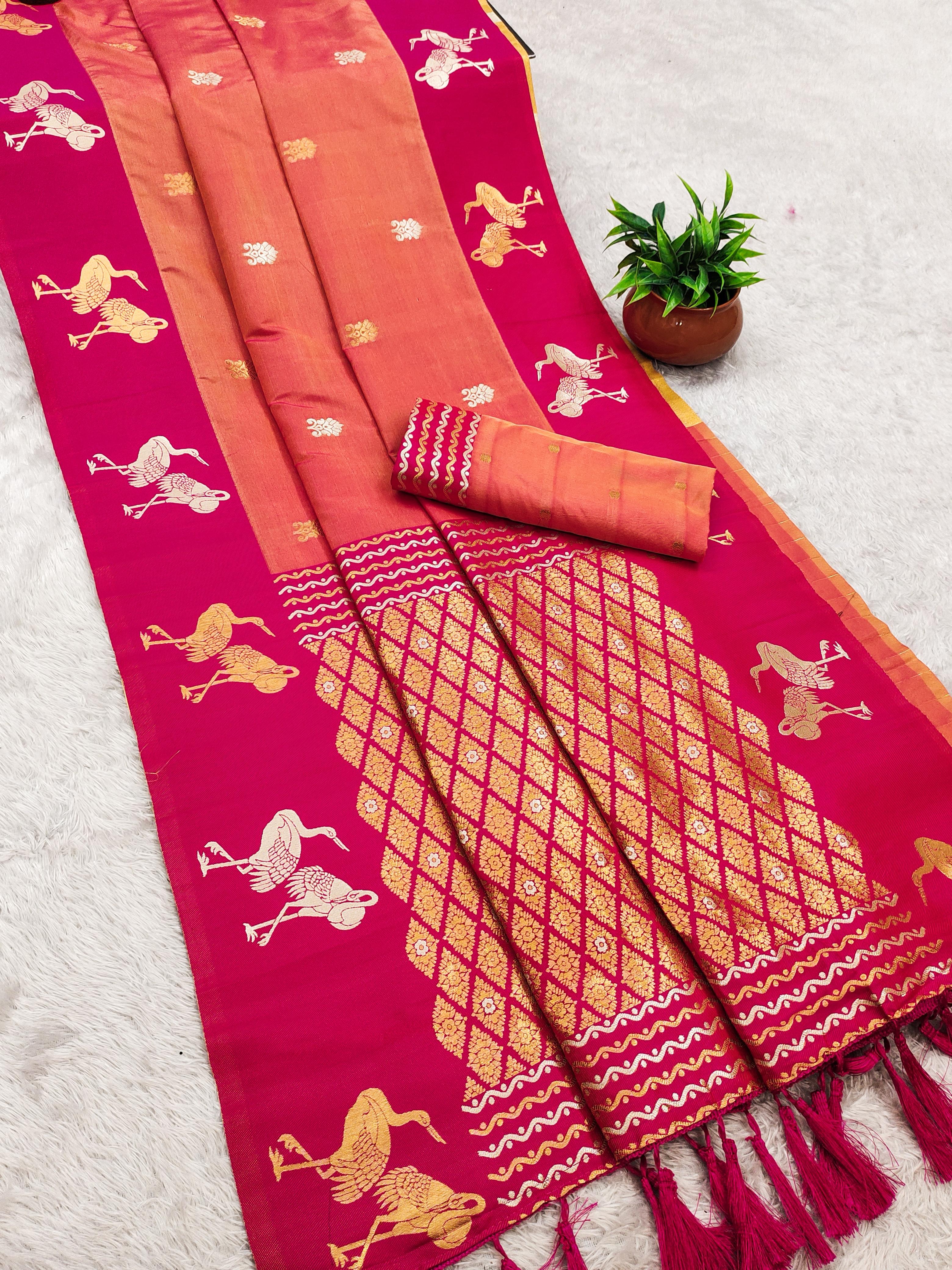 Lekha MN Shreeja Vol 3 Silk Gold & Banarasi Zari Saree