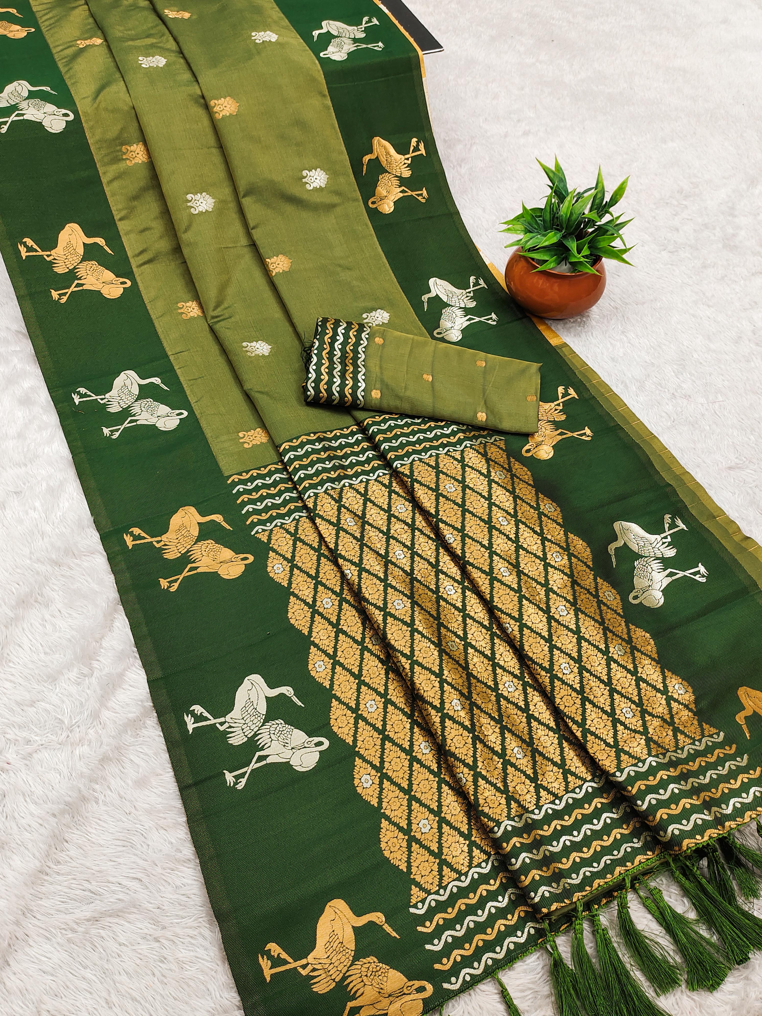 Lekha MN Shreeja Vol 3 Silk Gold & Banarasi Zari Saree