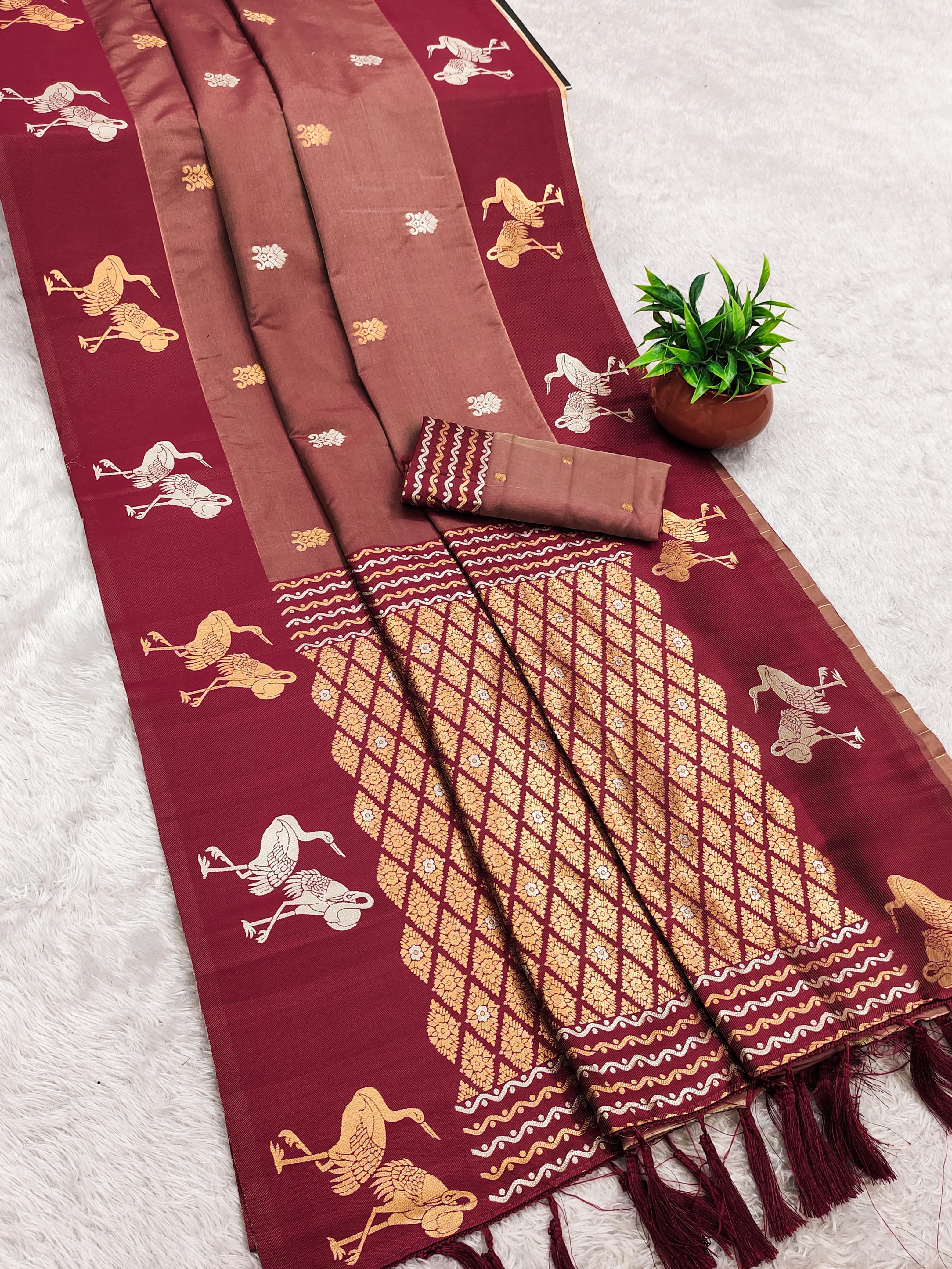 Lekha MN Shreeja Vol 3 Silk Gold & Banarasi Zari Saree