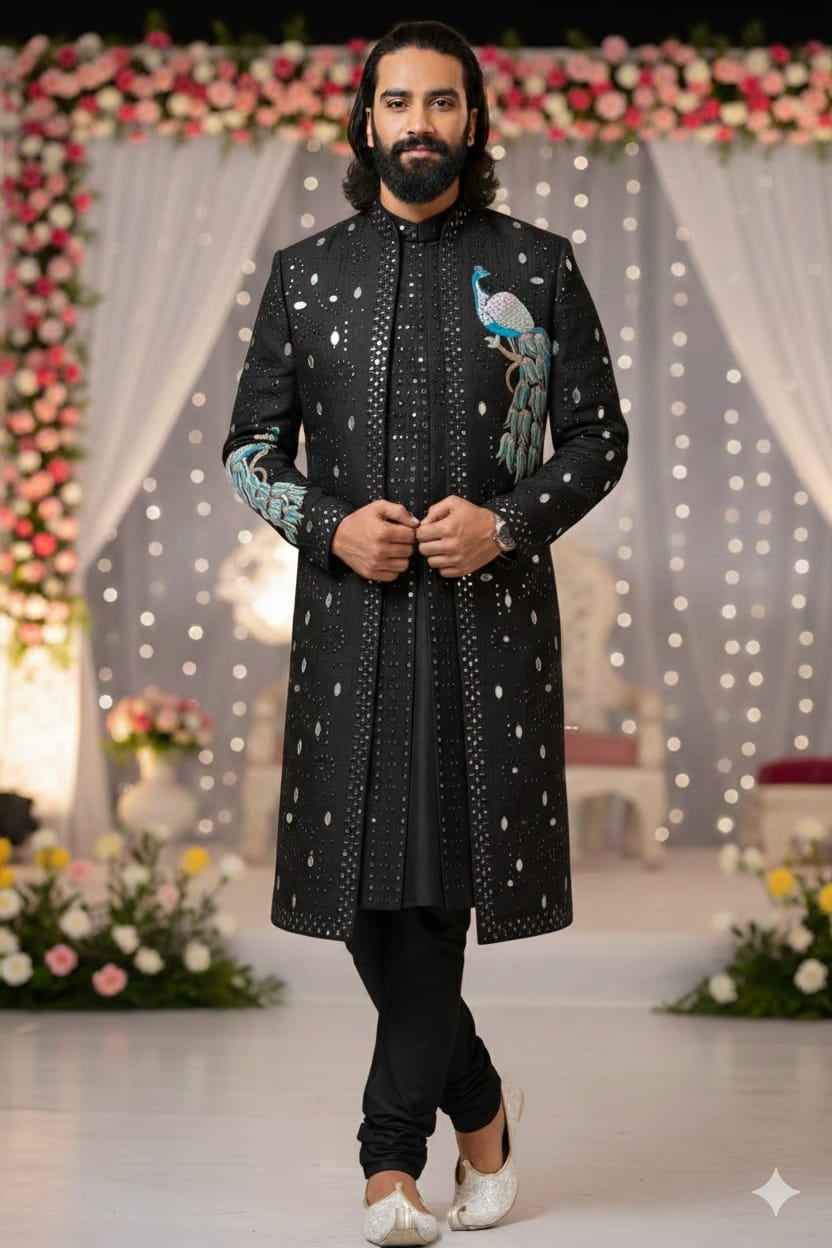 Lekha Mald 09 Devine Heavy Embroidery Mens Three Piece Wedding Wear