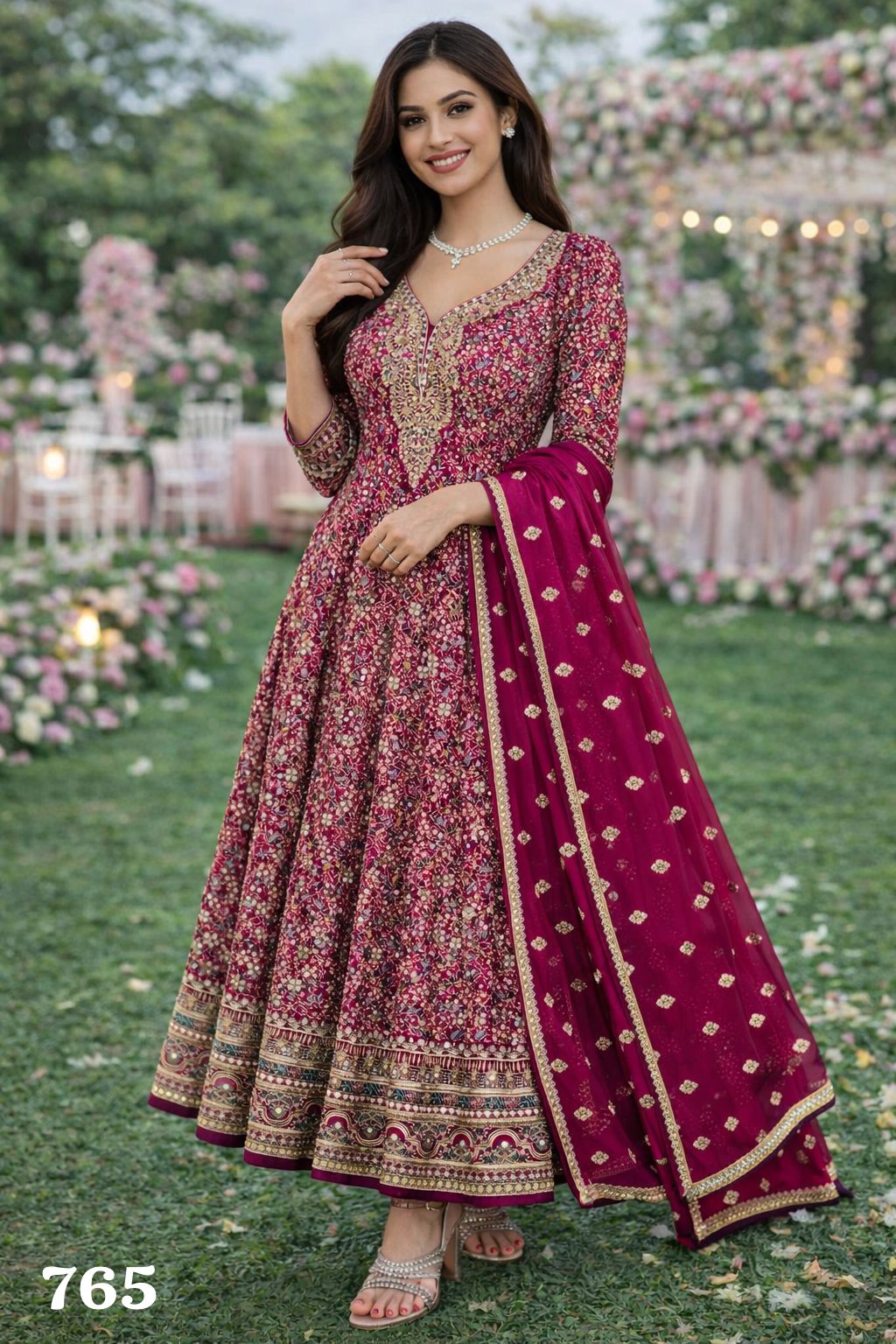 Mrudangi Fiza Georgette Embroidered Gown And Dupatta Collection