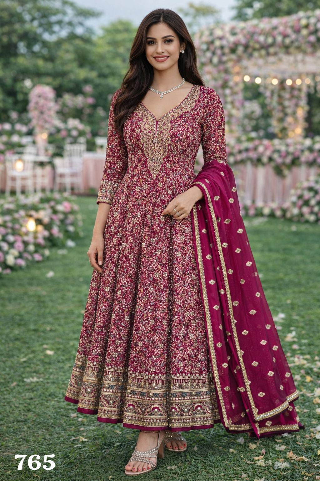 Mrudangi Fiza Georgette Embroidered Gown And Dupatta Collection