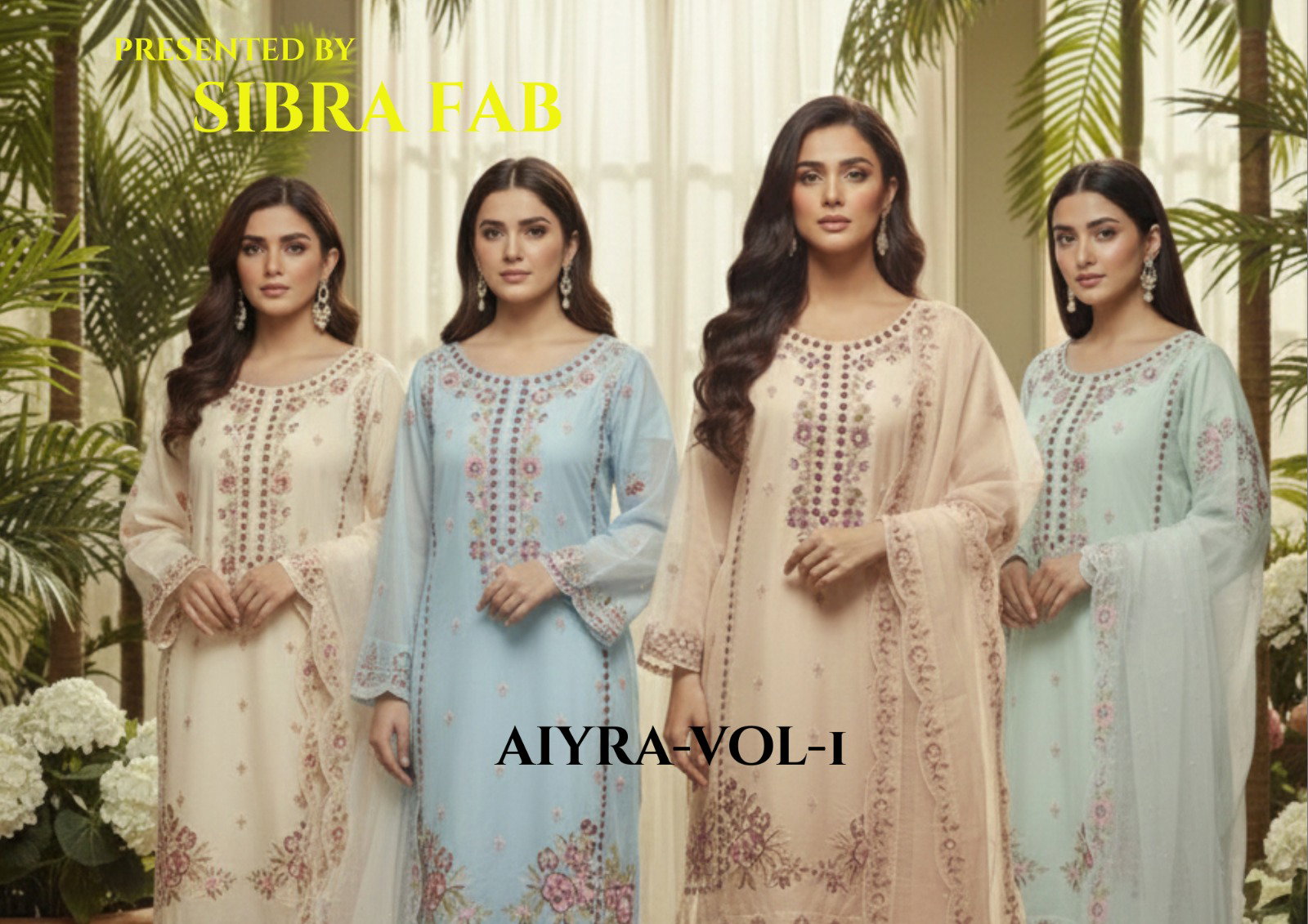 Sibra Aiyra Vol 1 Heavy Organza Kurti And Bottom Dupatta Collection