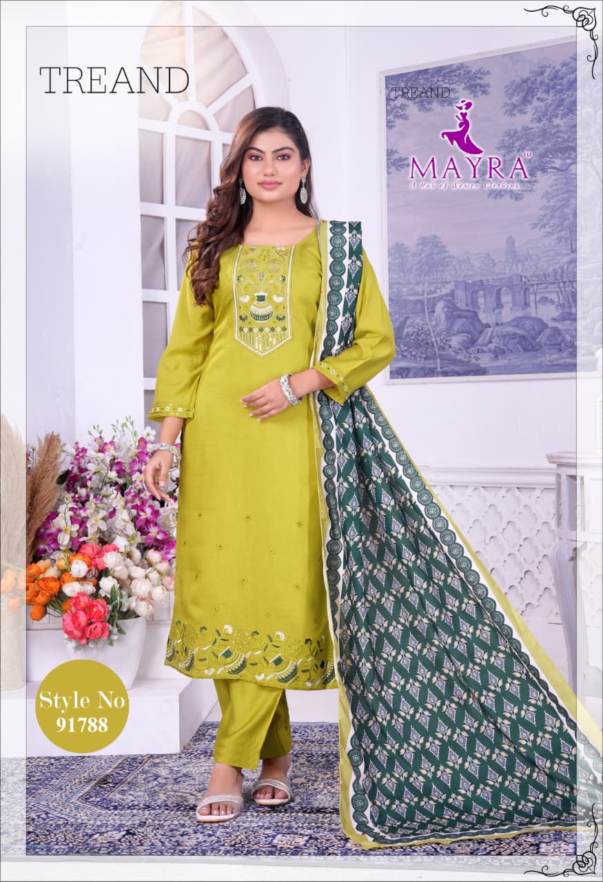 De Ishika Berlin Silk With Sequince Embroidery Worked Kurti With Bottom Dupatta