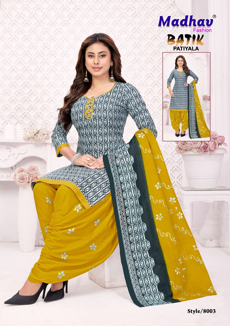Madhav Batik Patiyala Vol 8 Cotton Printed Dress Material Collection