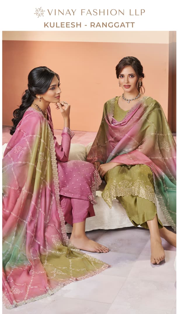 Vinay Kuleesh Ranggatt Glitter Silk With Work Salwar Kameez