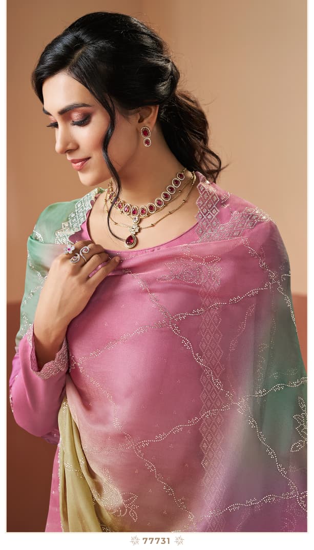 Vinay Kuleesh Ranggatt Glitter Silk With Work Salwar Kameez