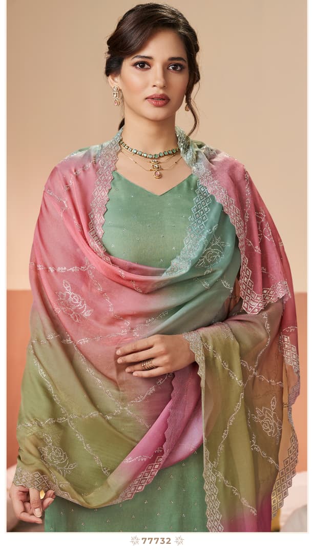 Vinay Kuleesh Ranggatt Glitter Silk With Work Salwar Kameez