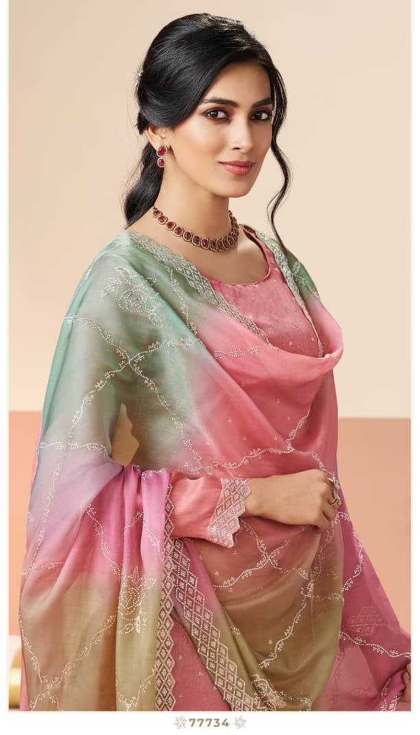 Vinay Kuleesh Ranggatt Glitter Silk With Work Salwar Kameez