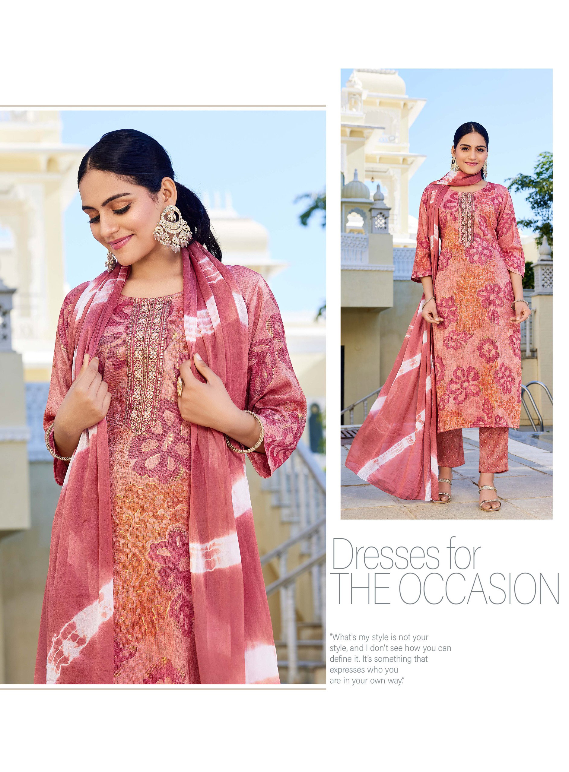 Radhika Siri Vol 5 Rayon Foil Printed Kurti Pant And Dupatta Collection