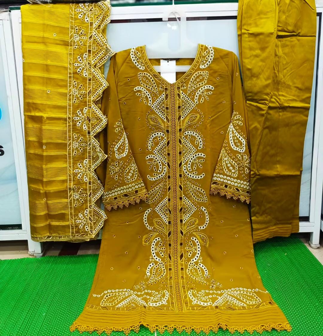 Al Meera 1179 Lining Orgeza Kurti Bottom With Dupatta Collection 