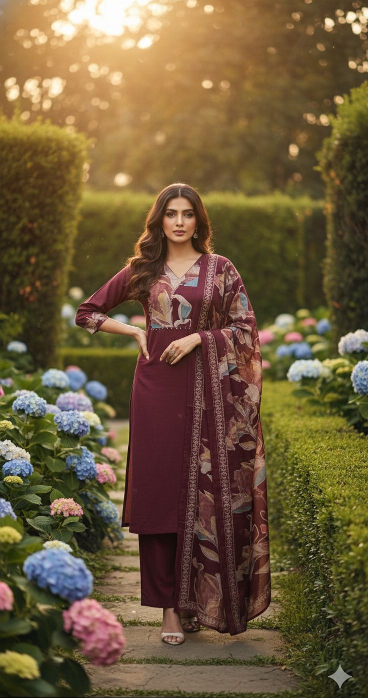 Naisha K 543 Cotton With Handwork Kurti Pant And Dupatta Collection