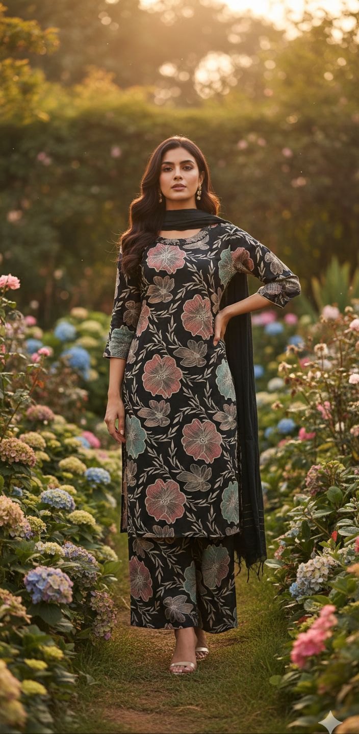 Naisha K 543 Cotton With Handwork Kurti Pant And Dupatta Collection