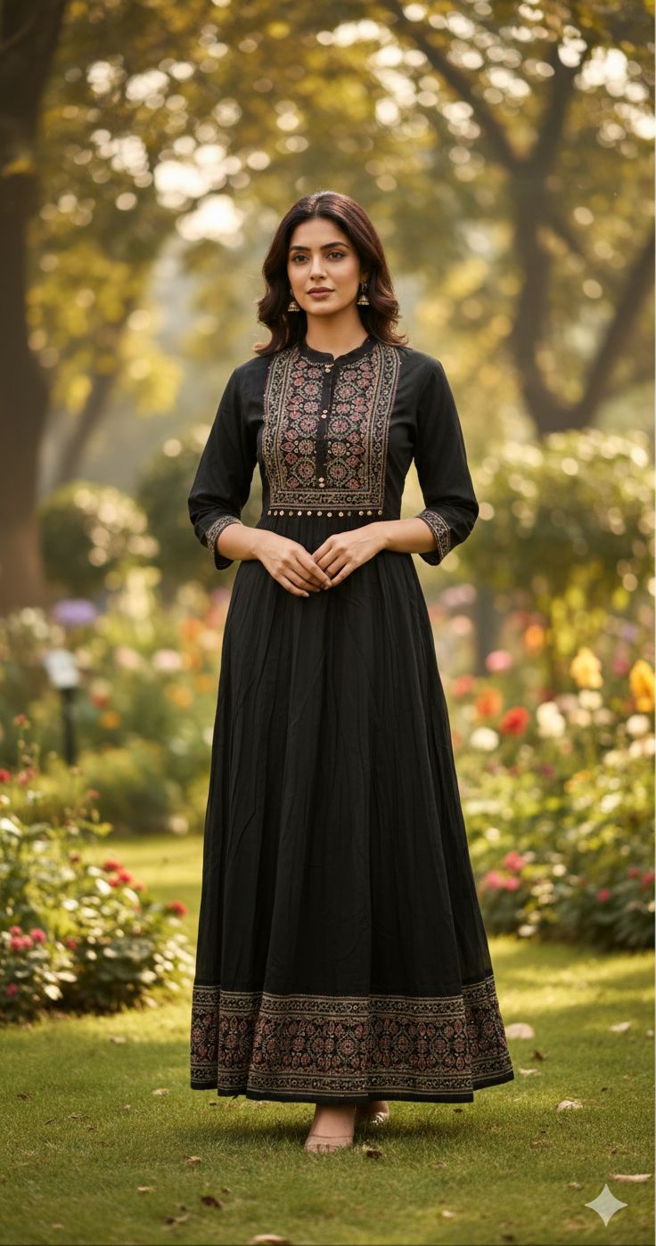 Naisha K 544 Cotton With Handwork Long Kurti Collection