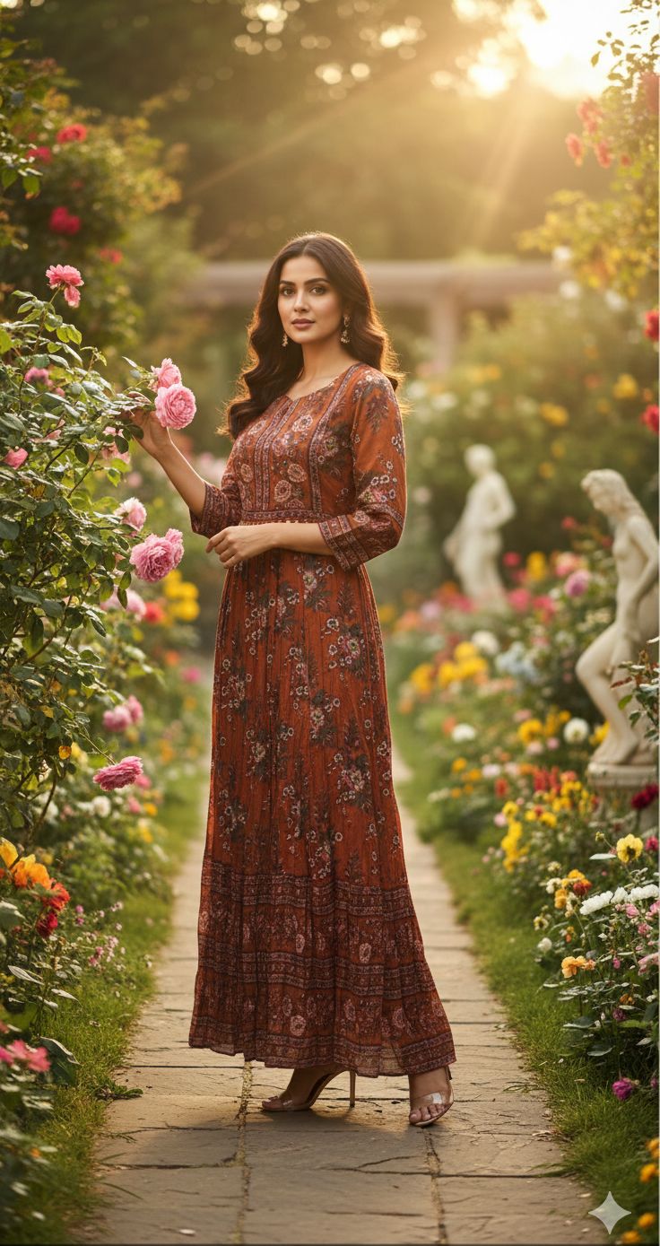 Naisha K 544 Cotton With Handwork Long Kurti Collection