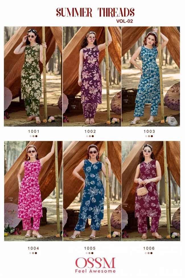 Ossm Summer Threads Vol 2 Cotton Printed Co Ord Set Collection