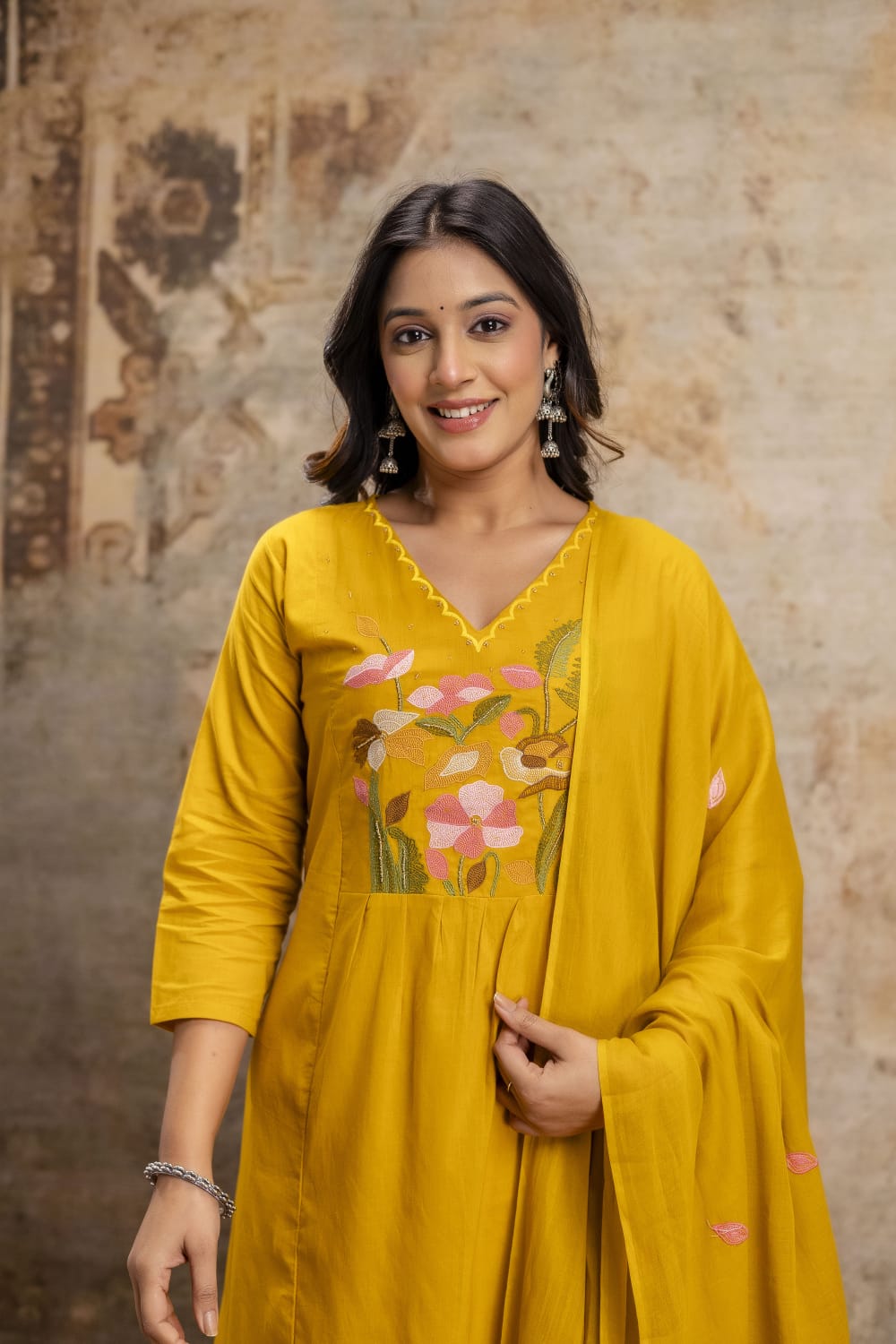 Naisha K 546 Cotton With Embroidered Kurti Pant And Dupatta Collection