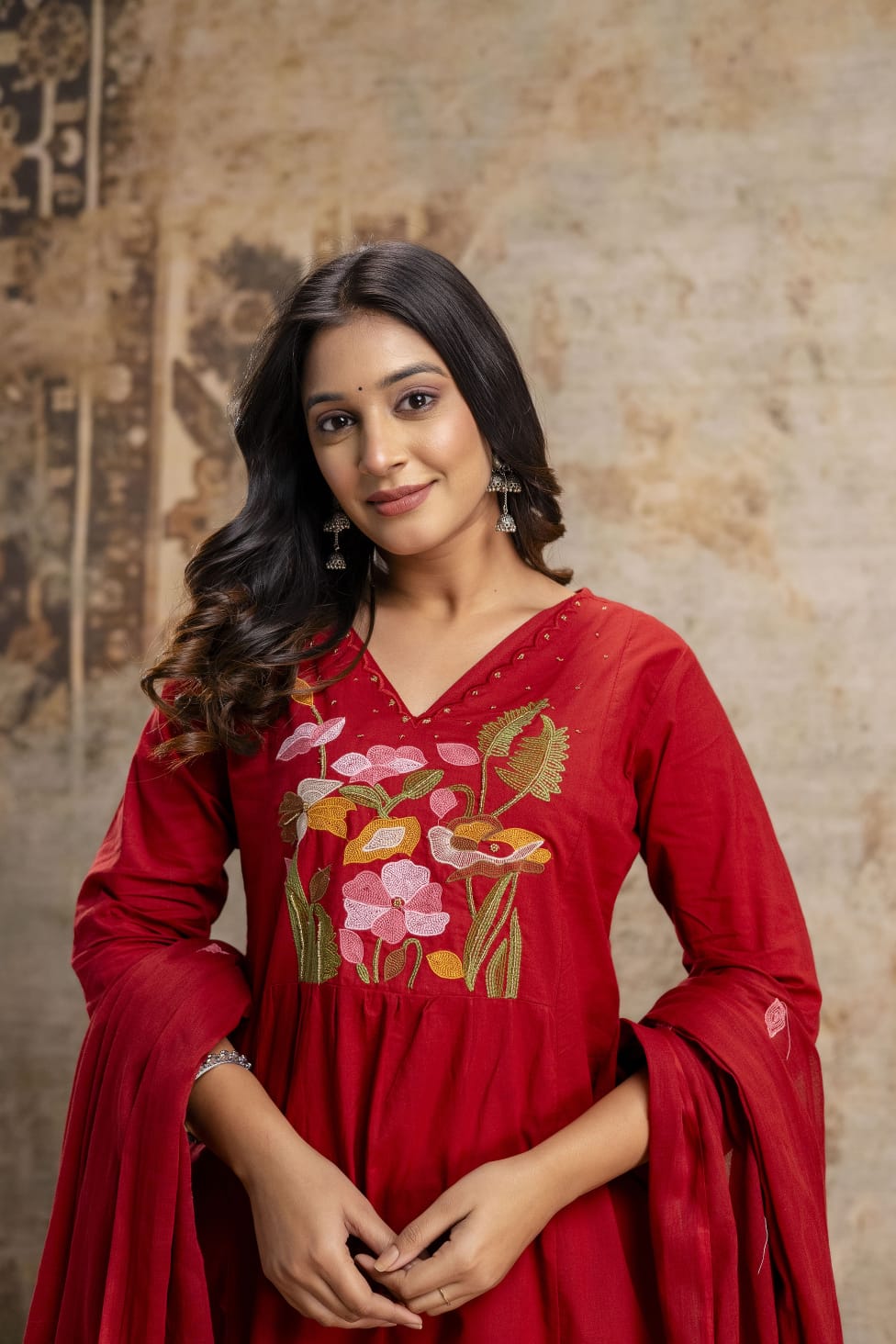Naisha K 546 Cotton With Embroidered Kurti Pant And Dupatta Collection