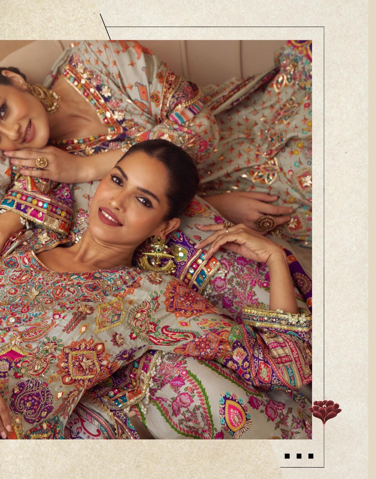 Sayuri Sarthi Crepe Silk Printed Handwork Salwar Kameez Collection
