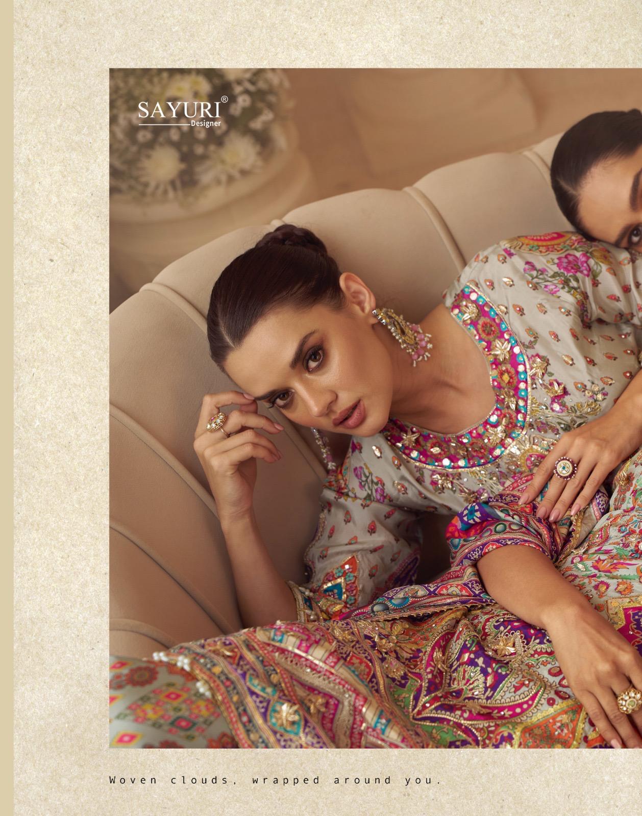 Sayuri Sarthi Crepe Silk Printed Handwork Salwar Kameez Collection