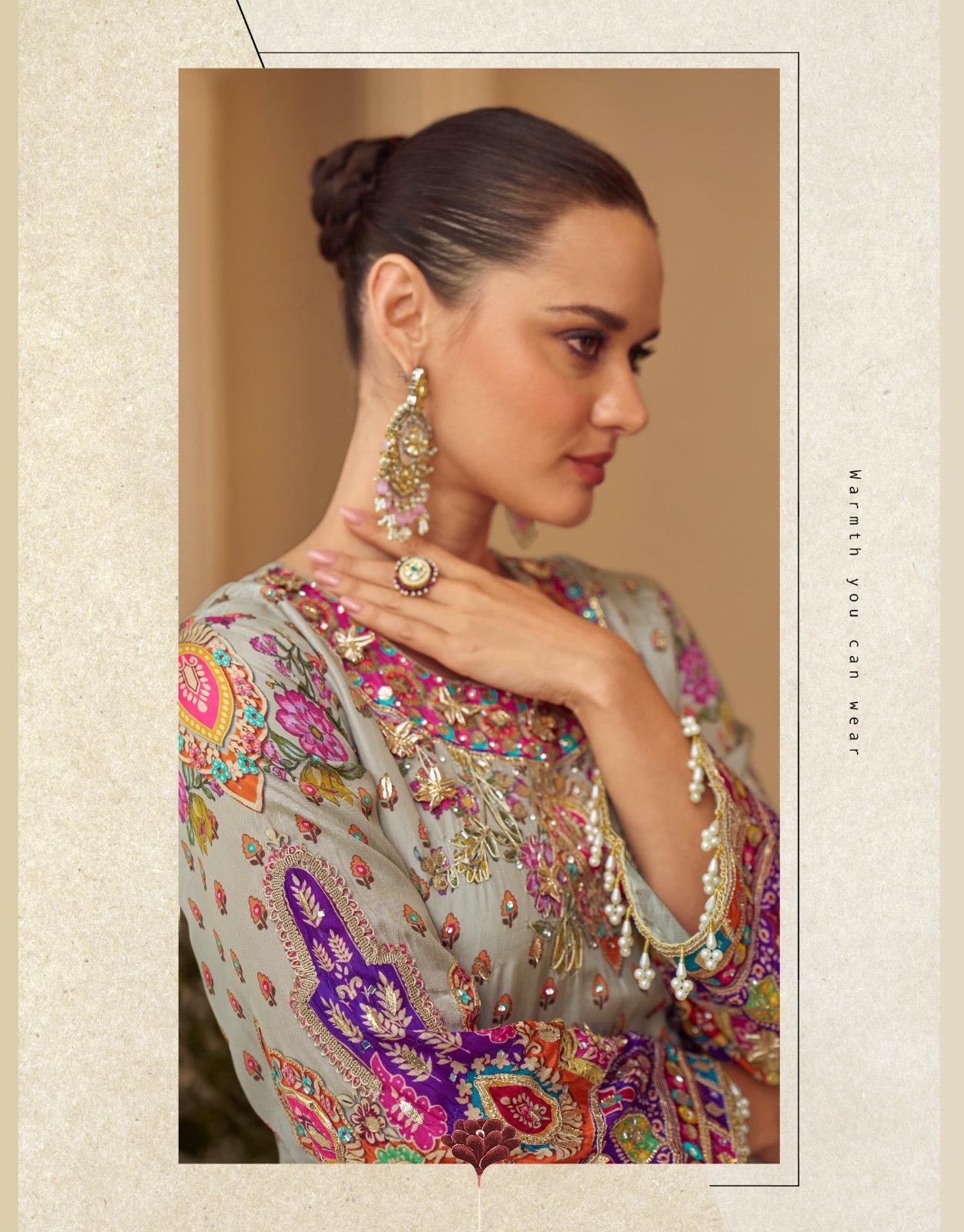 Sayuri Sarthi Crepe Silk Printed Handwork Salwar Kameez Collection