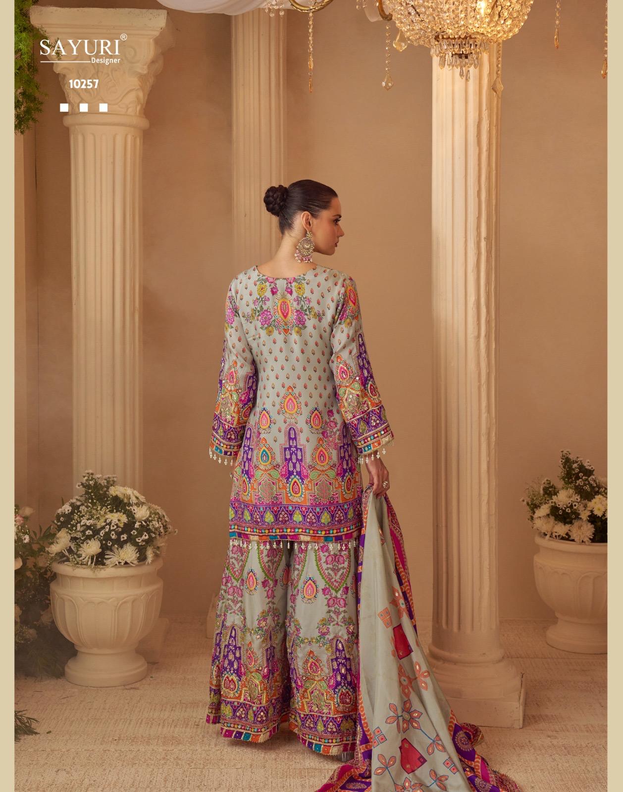 Sayuri Sarthi Crepe Silk Printed Handwork Salwar Kameez Collection