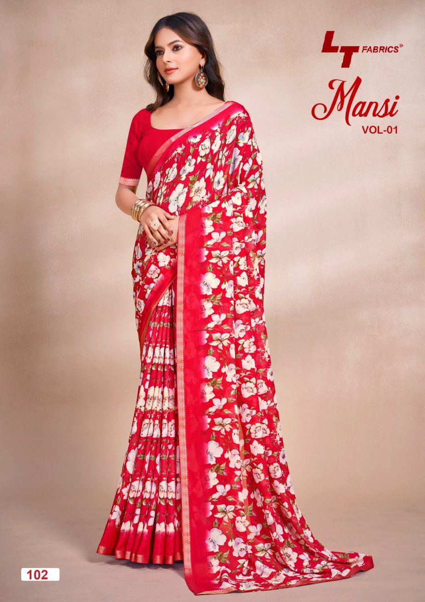 Lt Mansi Vol 1 Micro Renial Casual Wear Saree Collection