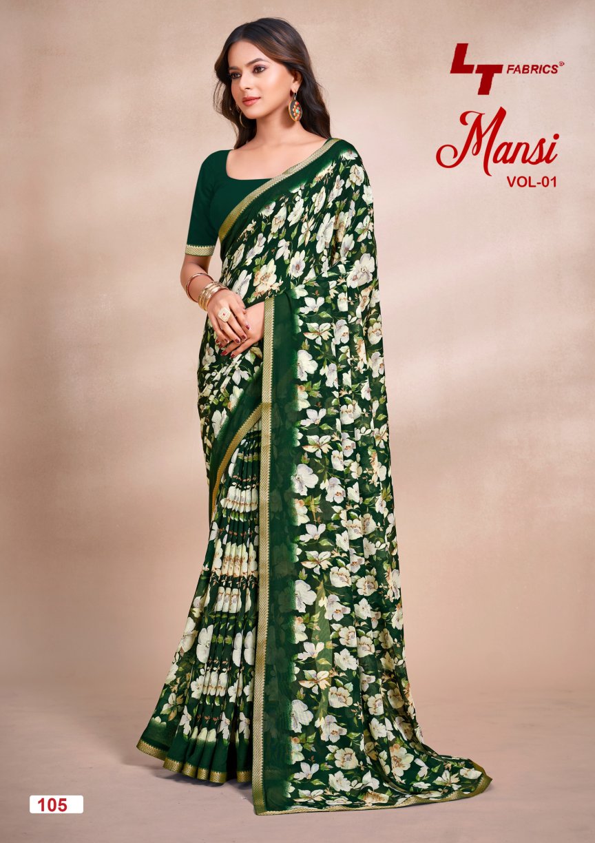 Lt Mansi Vol 1 Micro Renial Casual Wear Saree Collection