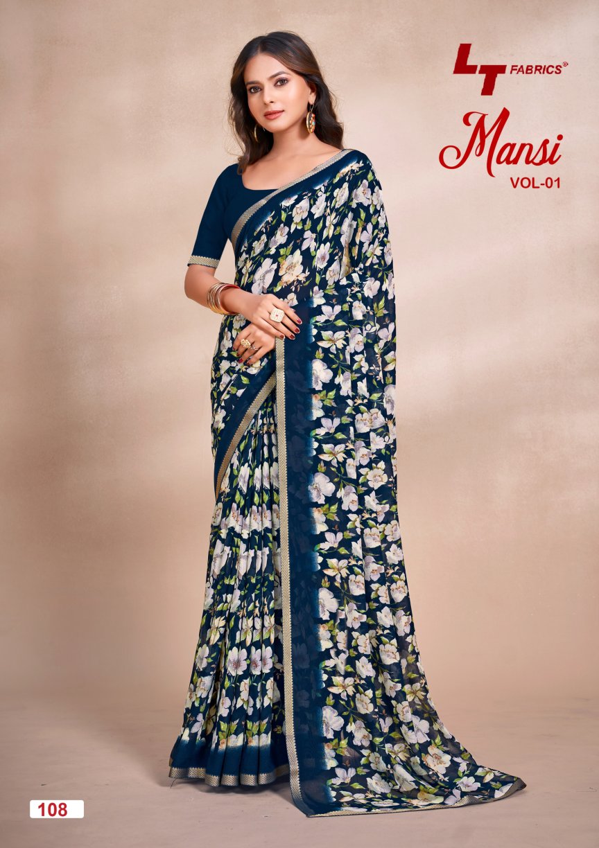 Lt Mansi Vol 1 Micro Renial Casual Wear Saree Collection