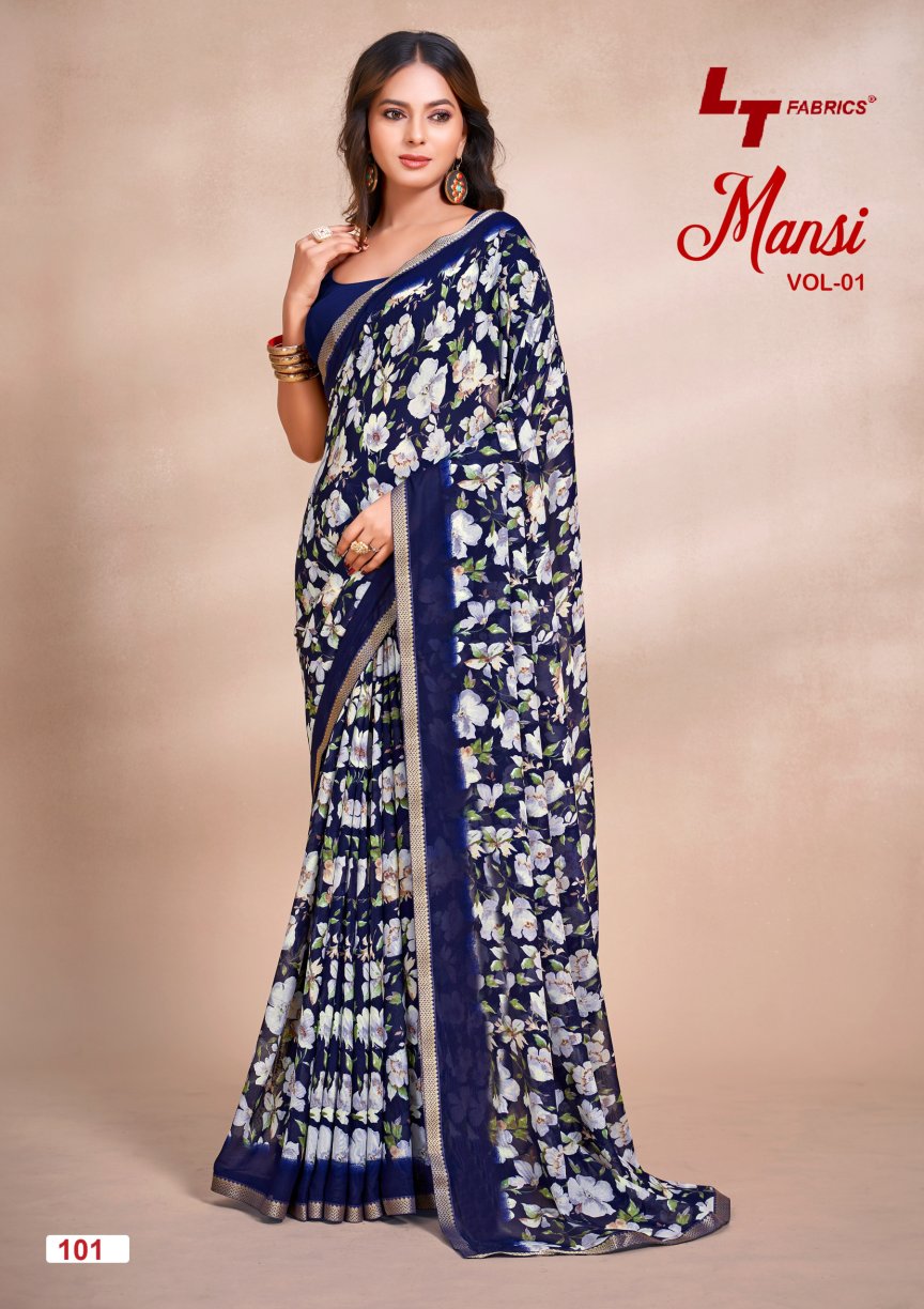 Lt Mansi Vol 1 Micro Renial Casual Wear Saree Collection