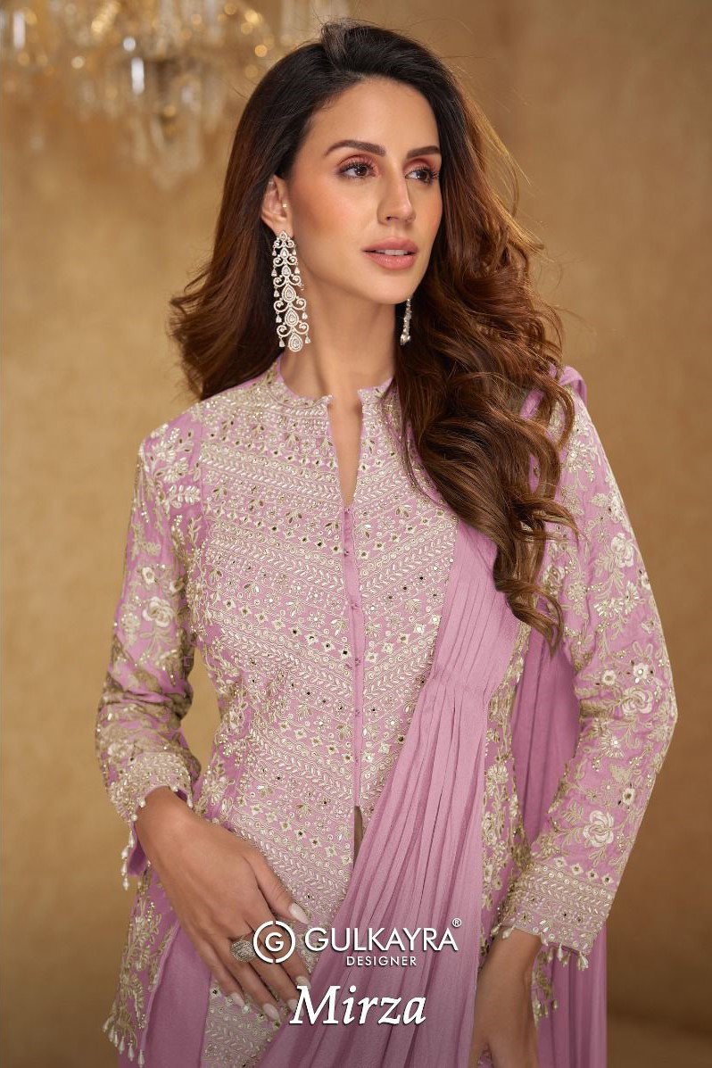 Gulkayra Mirza Chinon With Embroidery Work Designer Indo Western Collection