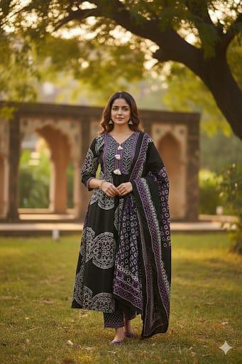 Naisha K 548 Cotton Printed Casual Wear Top Bottom And Dupatta Collection