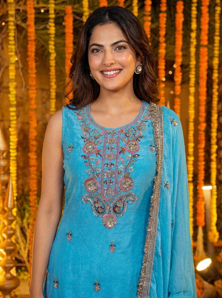 Dv Designer Traditional Handwork with a modern soul Kurti Bottom With Dupatta Collection 