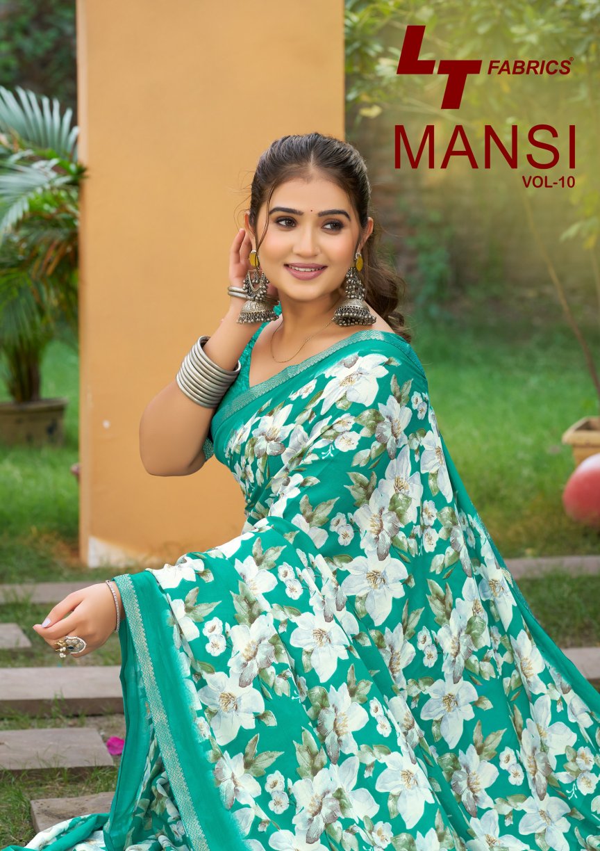 Lt Mansi Vol 10 Micro Renial Casual Wear Saree Collection