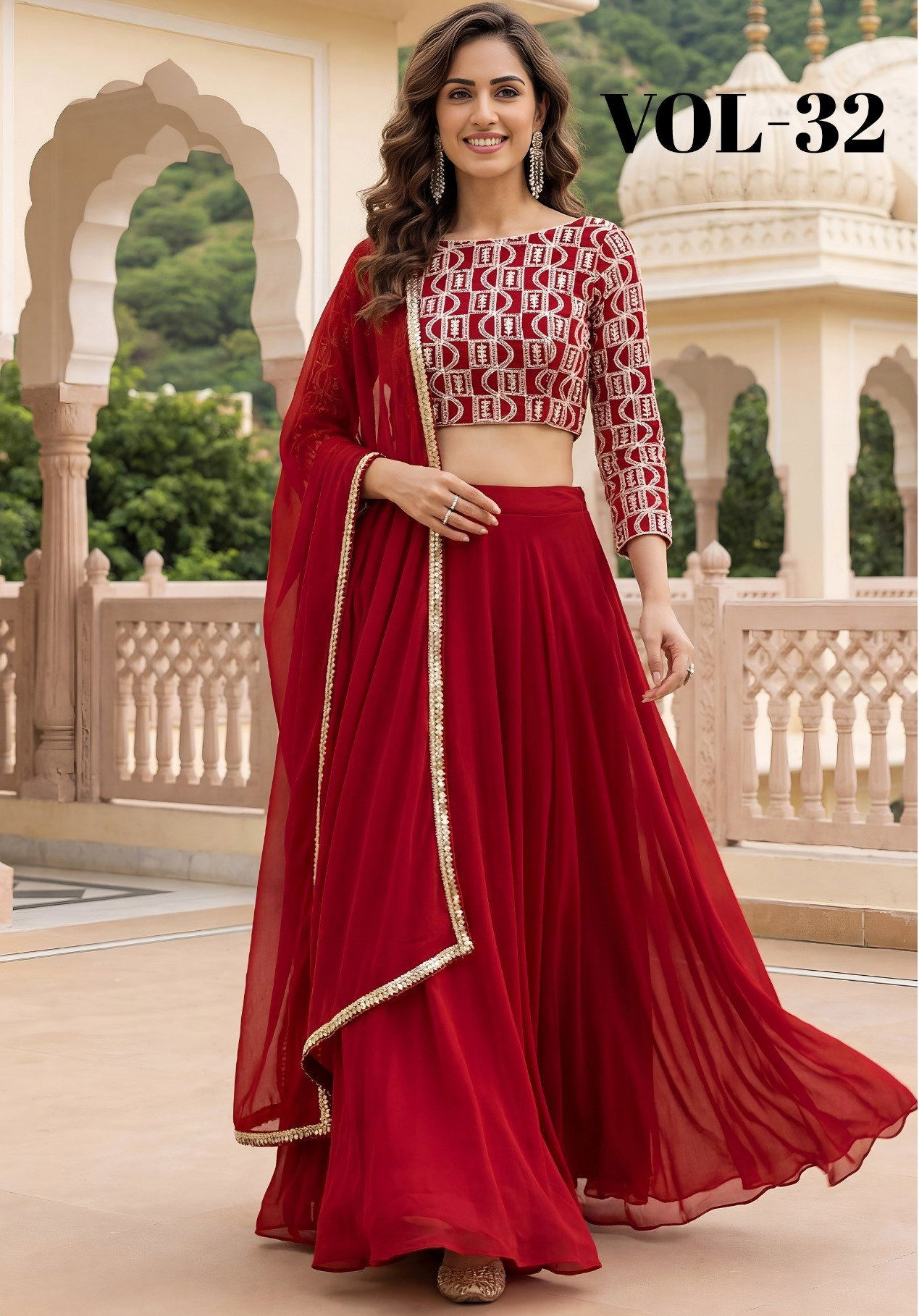 Zeel Vol 32 Georgette Threadwork And Embroidery Lehenga Choli