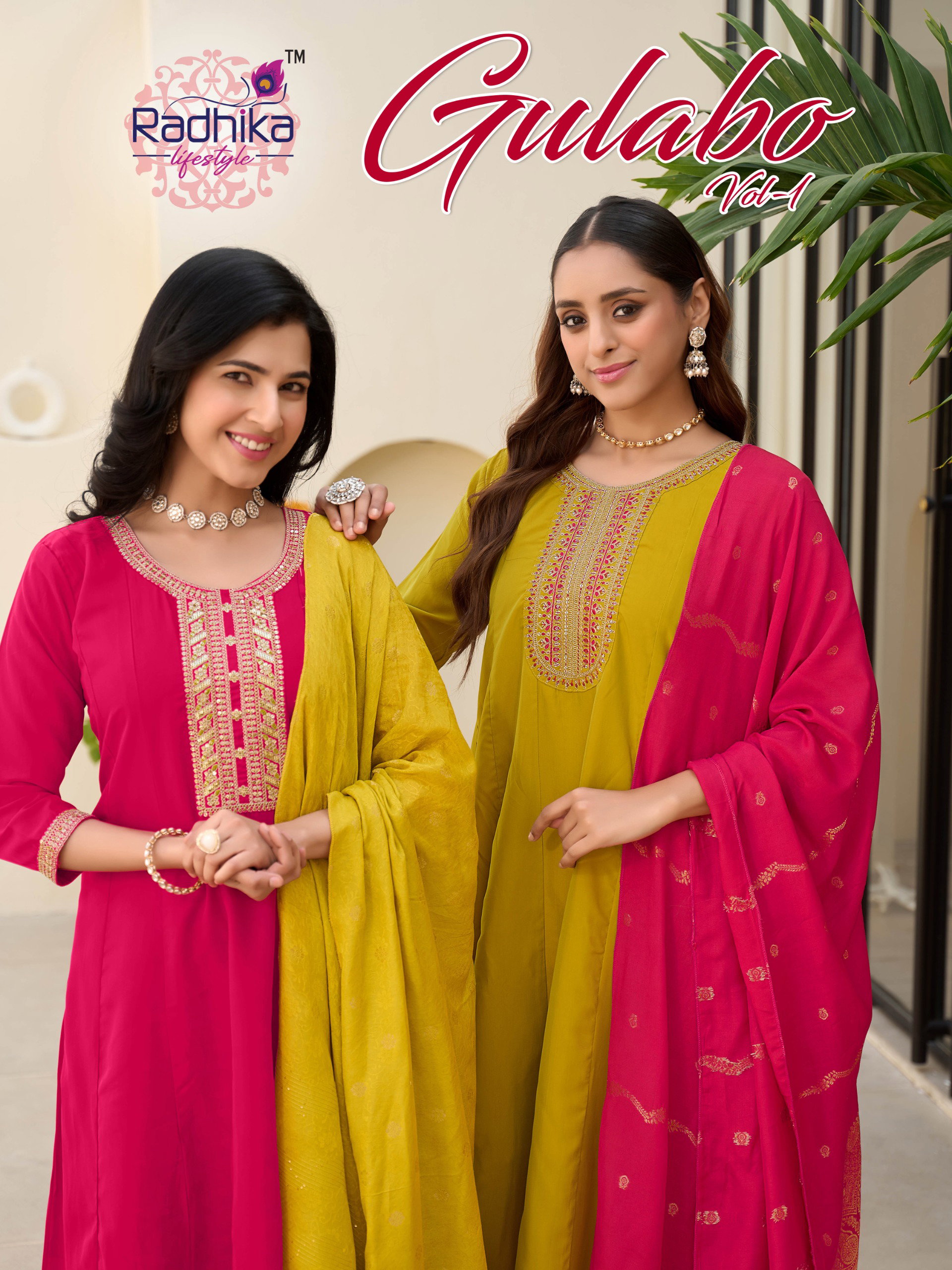 Radhika Gulabo Vol 1 Rangeela With Work Kurti Pant And Dupatta