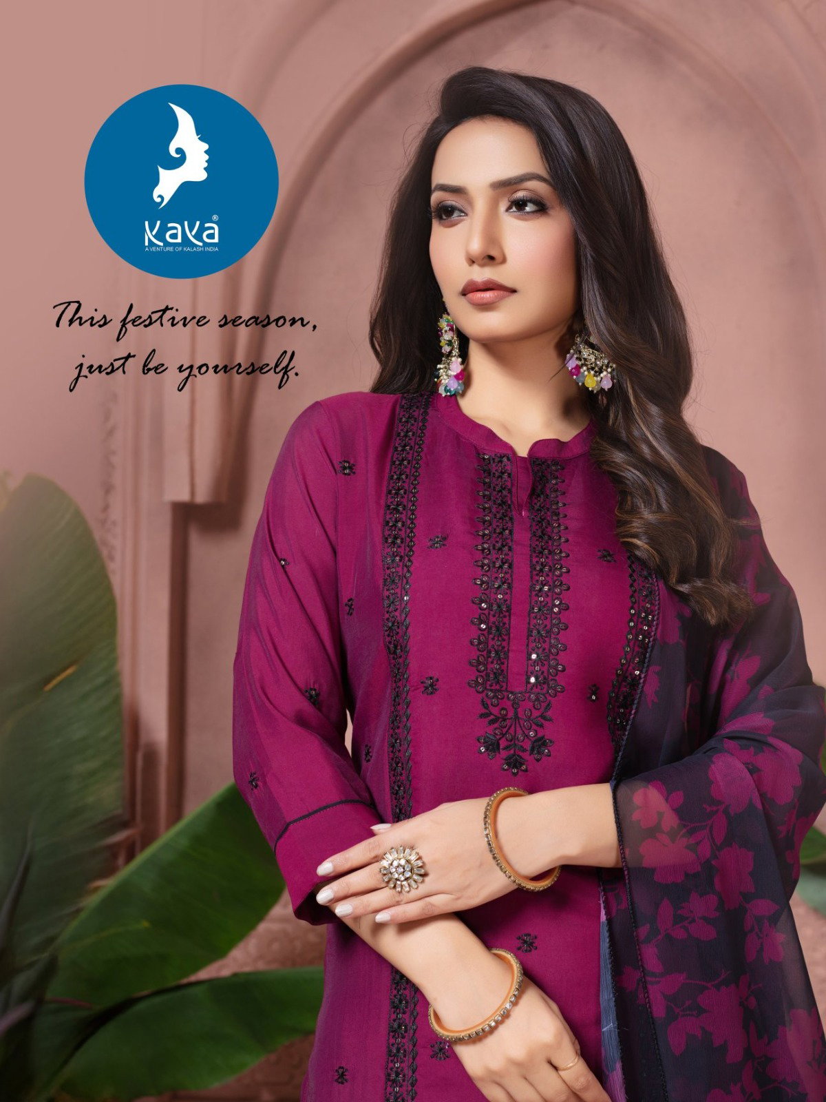 Kaya Kaushalya Roman Silk With Work Kurti Pant And Dupatta Collection