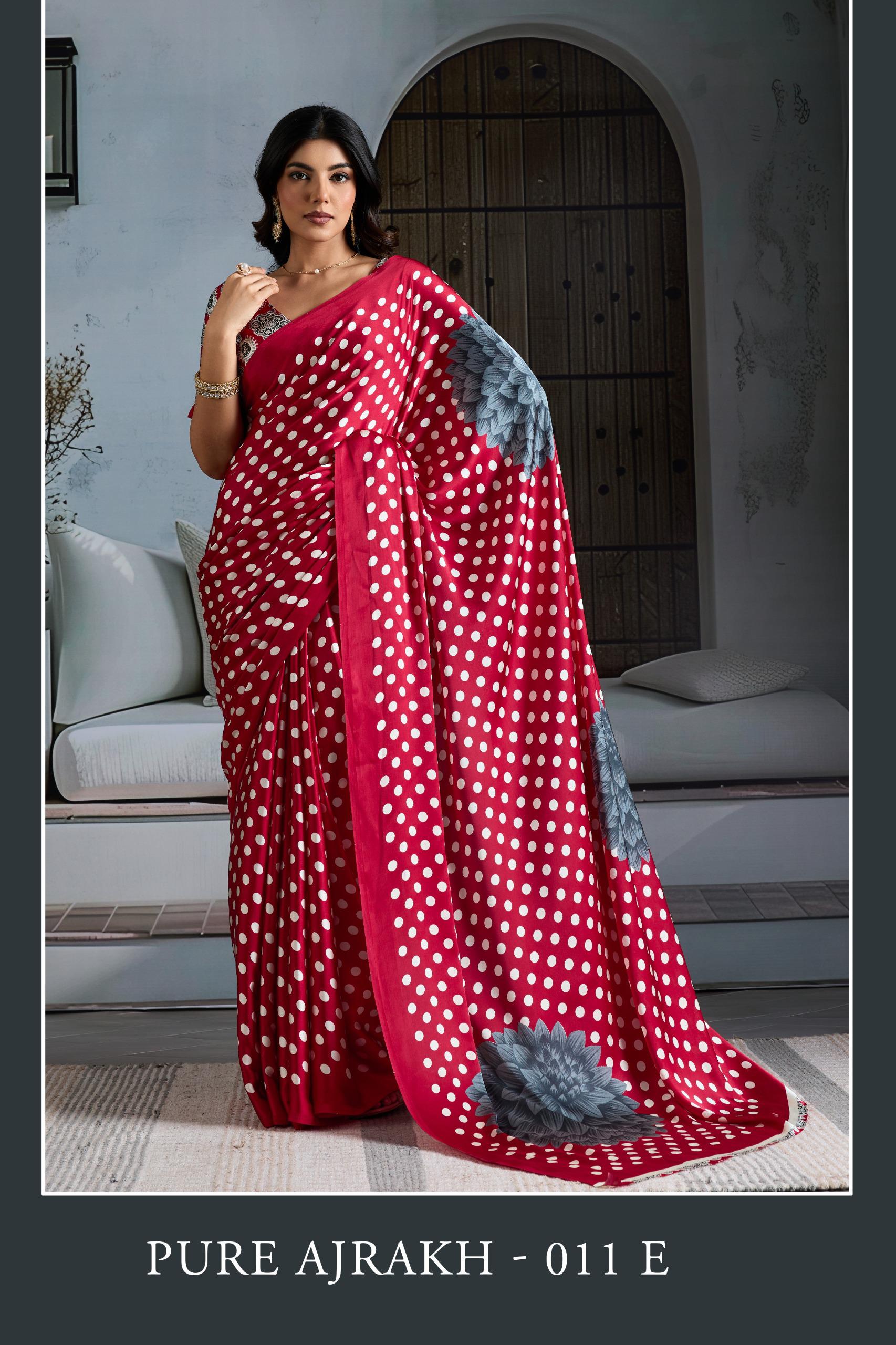 Rajtex Pure Ajrakh 011 Modal Satin Printed Saree